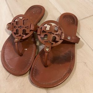 Tory Burch Miller Emblem Sandal Flip Flop in brown